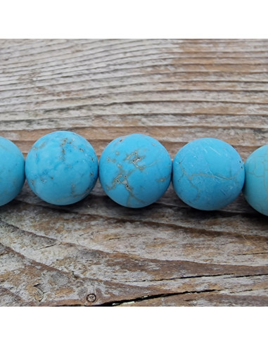 Türkisimitatkette matt (Blue Howlith) 10mm