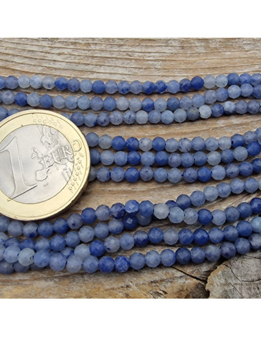 Blauquarzkette facettiert 3mm