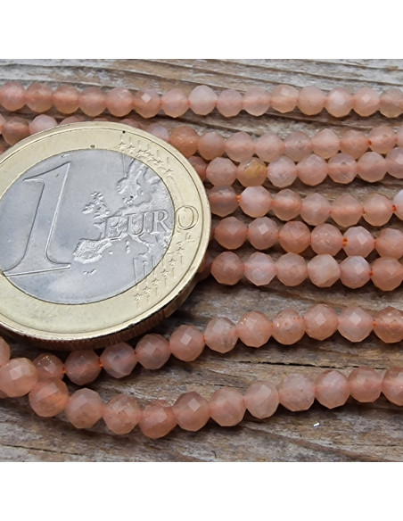 Mondsteintkette orange facettiert 3mm