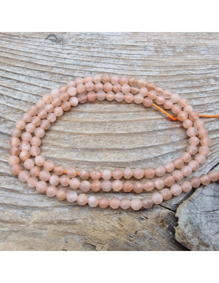 Mondsteintkette orange facettiert 3mm