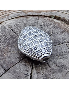 Zwischenteil Strass 10x8x5mm, Metall silberfarben
