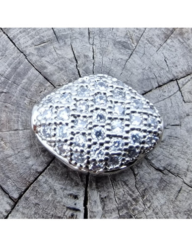 Zwischenteil Strass 10x8x5mm, Metall silberfarben