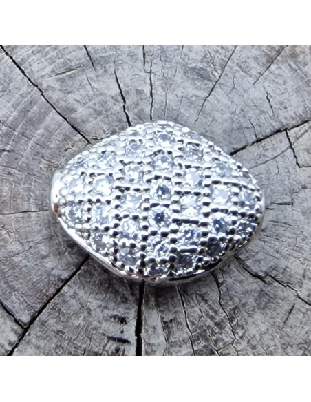 Zwischenteil Strass 10x8x5mm, Metall silberfarben