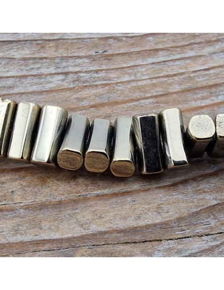 Blutsteinkette Gold (Hämatit) 6x3mm