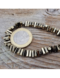 Blutsteinkette Gold (Hämatit) 6x3mm 2