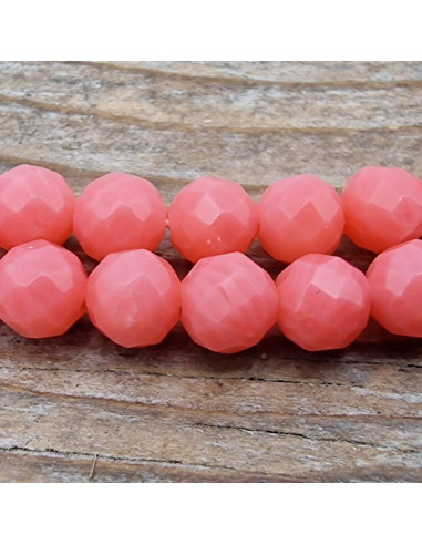 Bambuskorallekette facettiert 4mm