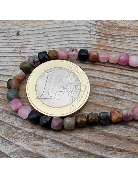 Turmalinkette facettiert 4x4mm