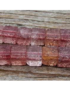 Erdbeerquarzkette 4x4mm