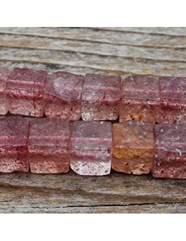 Erdbeerquarzkette 4x4mm