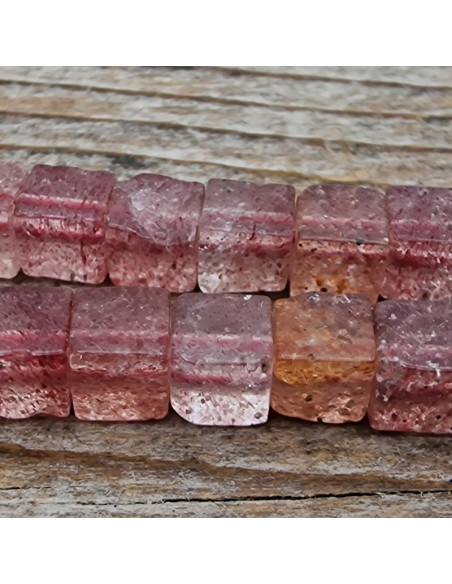 Erdbeerquarzkette 4x4mm
