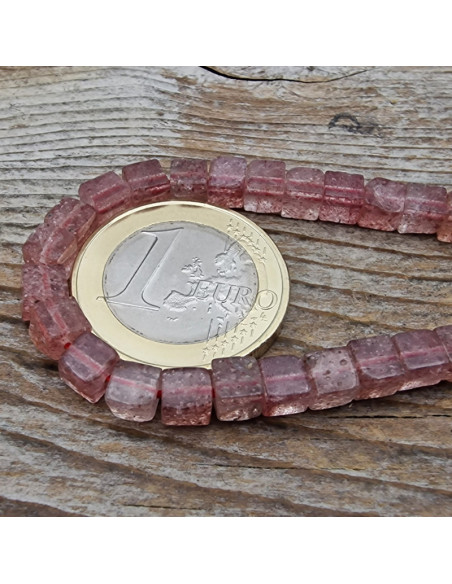 Erdbeerquarzkette 4x4mm