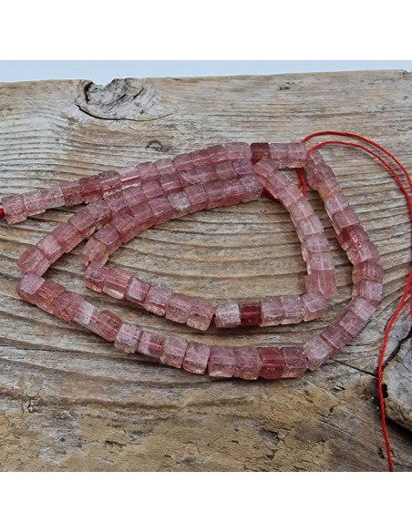 Erdbeerquarzkette 4x4mm