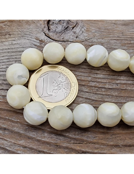 Perlmuttkette 10mm facettiert
