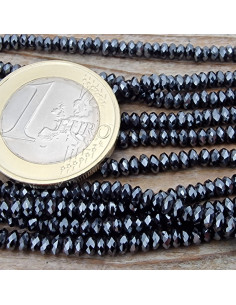 Blutsteinkette (Hämatit) 3x1mm facettiert 2