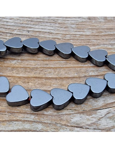 Blutsteinkette (Hämatit) Herz 6x6mm
