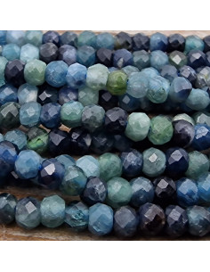 blaue Turmalinkette facettiert 3x2mm
