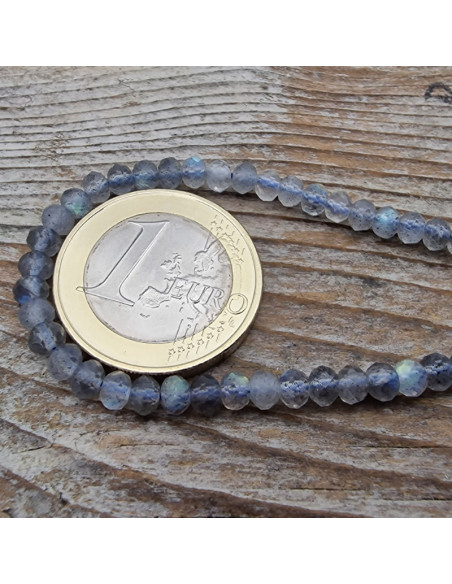 Labradoritkette facettiert 4x2mm