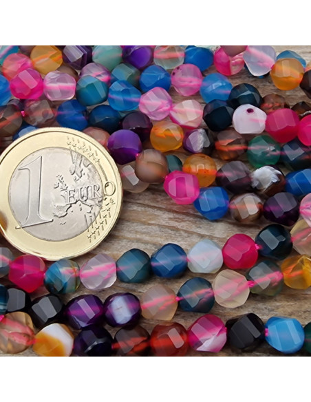Achatkette Multicolor facettiert 6mm