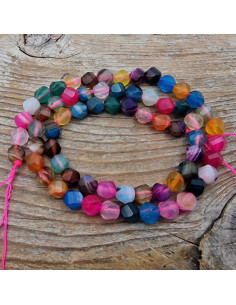Achatkette Multicolor facettiert 6mm 2