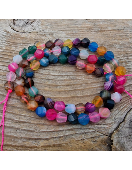 Achatkette Multicolor facettiert 6mm