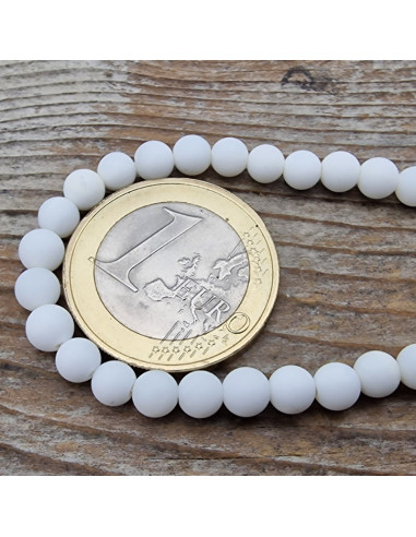 White Jade Kette matt 4mm