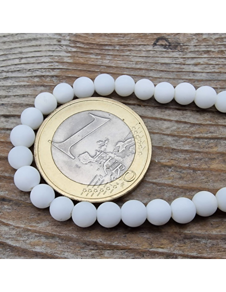 White Jade Kette matt 4mm