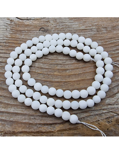 White Jade Kette matt 4mm