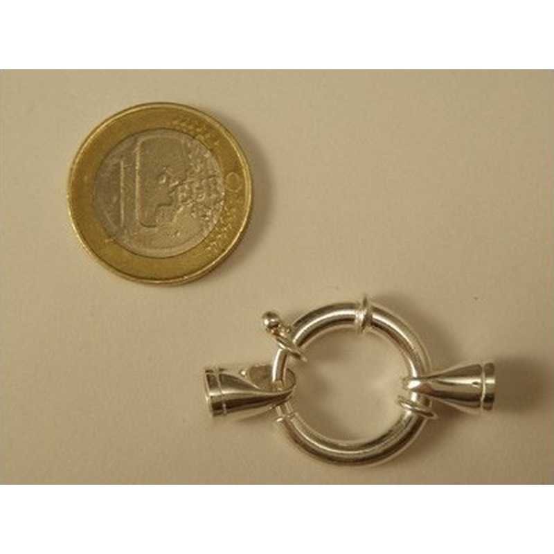Federring 20mm mit Kappe, 925 Silber