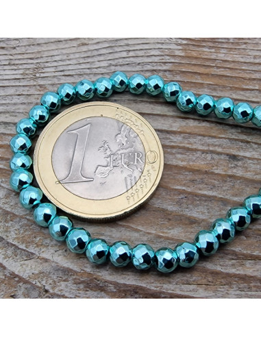 Blutsteinkette bunt (Hämatit) 4mm facettiert