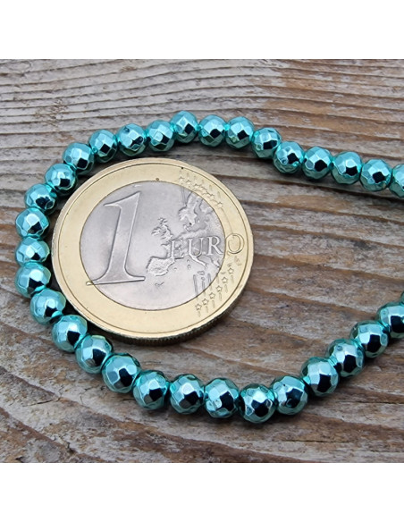 Blutsteinkette bunt (Hämatit) 4mm facettiert