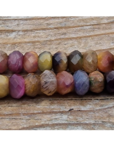 Tigeraugekette multicolor facettiert 4x2mm