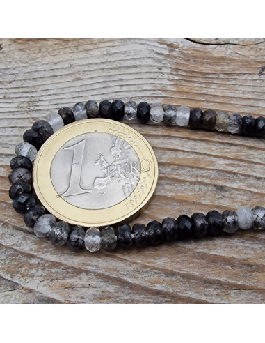 Turmalinquarzkette facettiert 4x2mm
