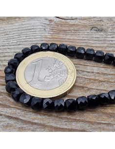 Schwarzer Turmalin (Schörl) Kette facettiert 4x4mm 2