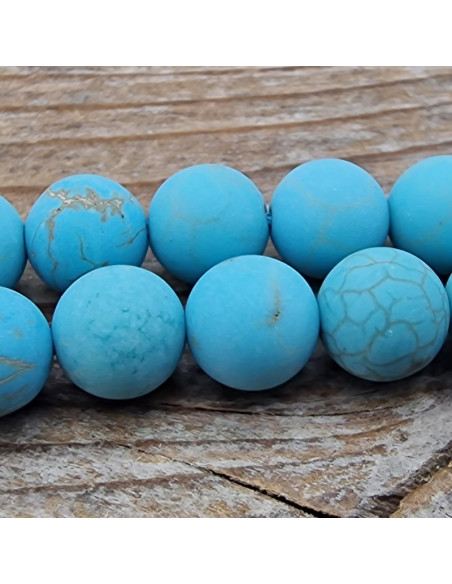 Türkisimitatkette matt (Blue Howlith) 6mm