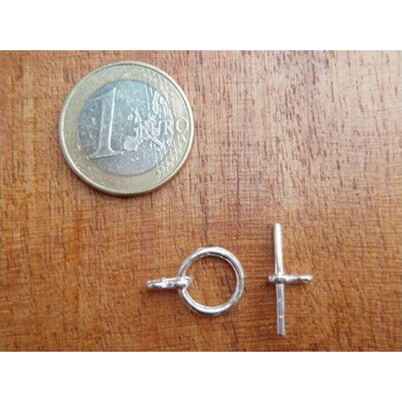 Knebelschliesse 12mm, Metall-Silberfarbe