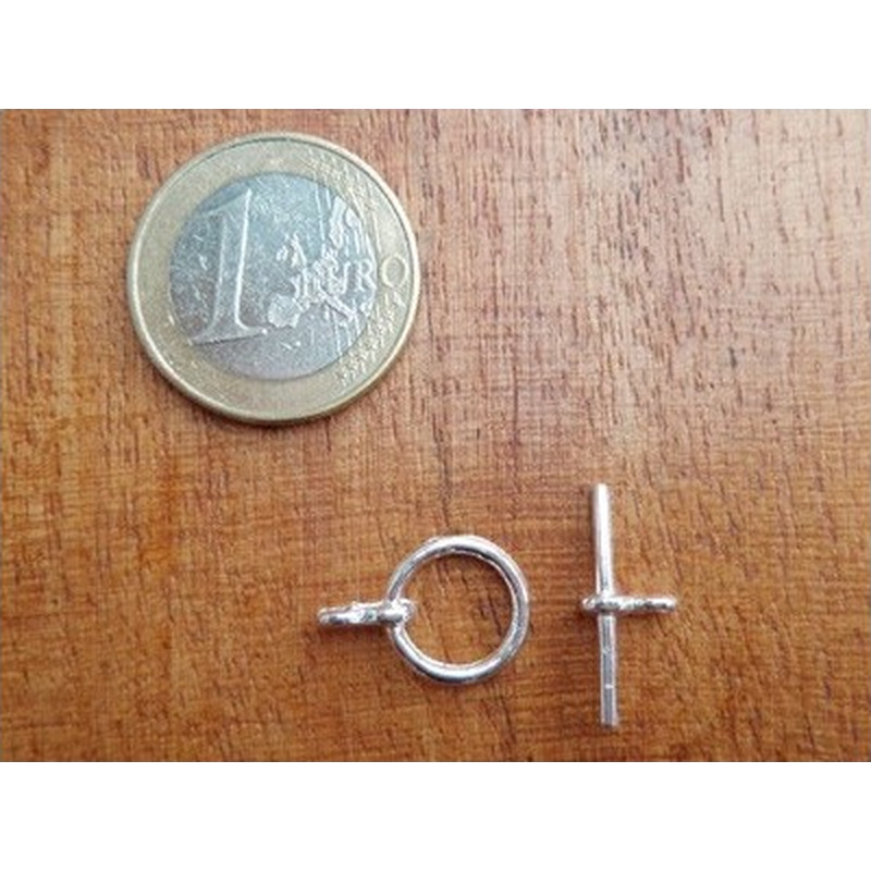 Knebelschliesse 12mm, Metall-Silberfarbe