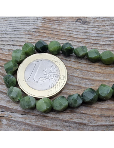 Nephrit Jadekette facettiert 6mm
