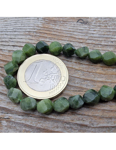 Nephrit Jadekette facettiert 6mm
