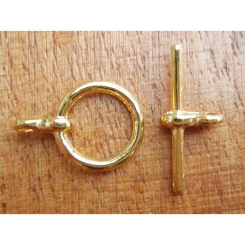 Knebelschliesse 12mm, Metall-Goldfarbe