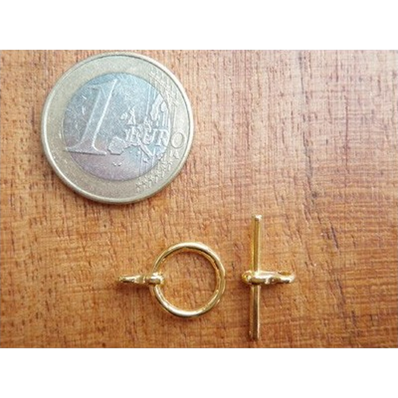 Knebelschliesse 12mm, Metall-Goldfarbe