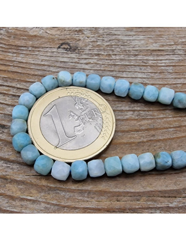 Larimarkette facettiert 4x4mm