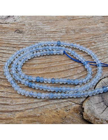 Aquamarinkette facettiert 3x2mm