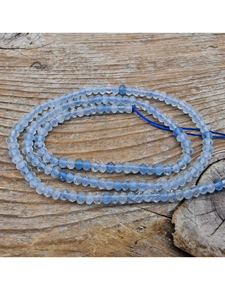 Aquamarinkette facettiert 3x2mm