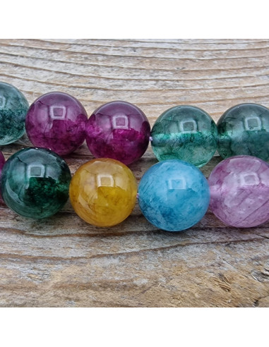 Bergkristallkette 10mm bunt