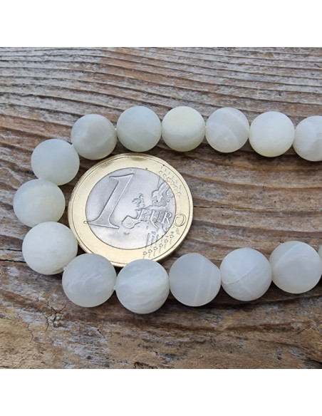Mondsteintkette weiß matt 8mm