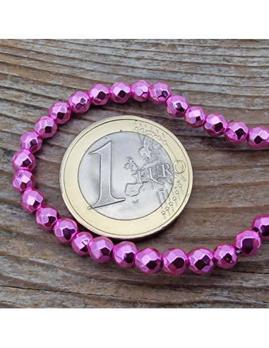 Blutsteinkette bunt (Hämatit) 4mm facettiert