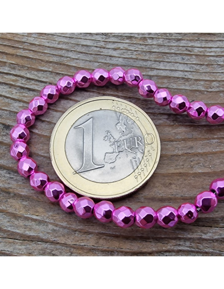 Blutsteinkette bunt (Hämatit) 4mm facettiert