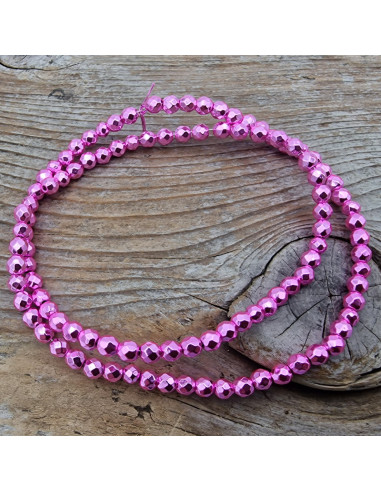 Blutsteinkette bunt (Hämatit) 4mm facettiert