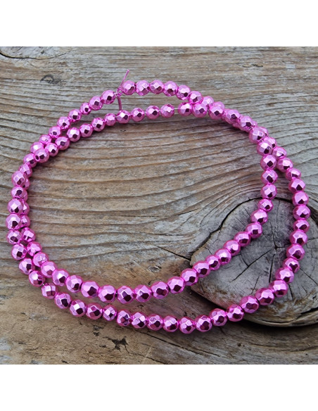 Blutsteinkette bunt (Hämatit) 4mm facettiert
