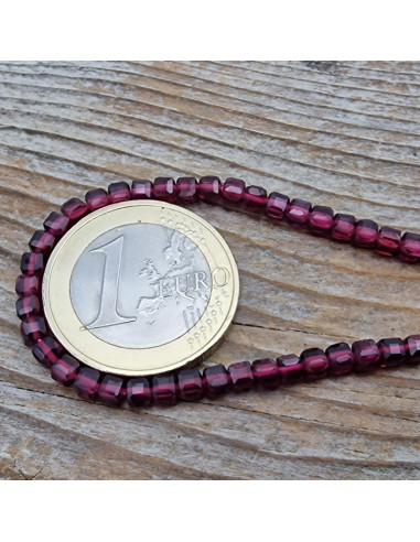 Granatkette facettiert 3x3mm